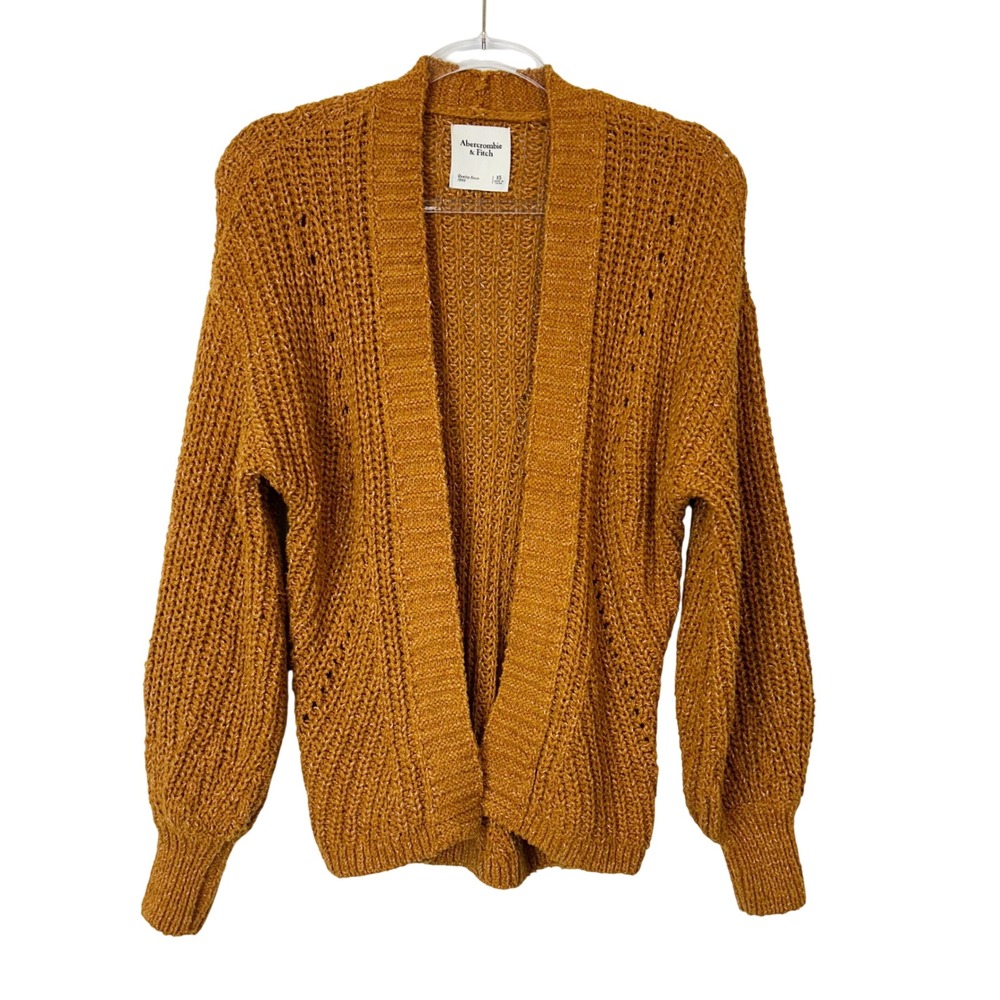 Abercrombie Fitch Open Front Cardigan Sweater Women's Size XS Balloon Sleeves